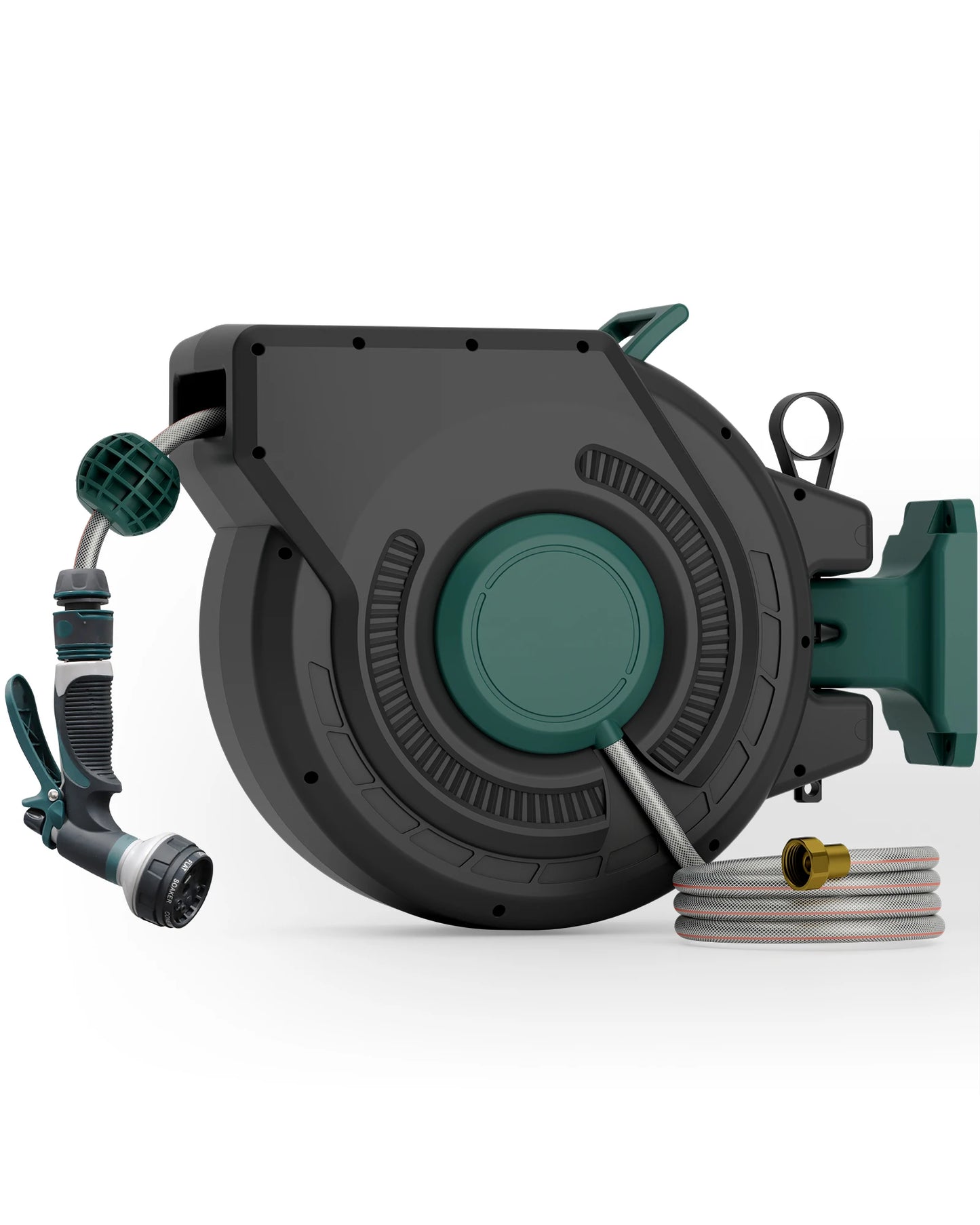 Retractable Garden Wall Mounted Heavy Duty Hose Reel 1/2" x 100 ft with PRO Metal Bracket Auto Rewind System 180° Swivel