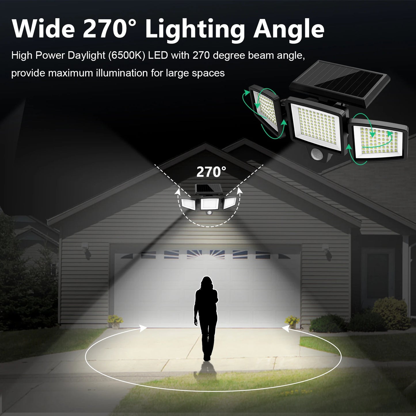SZRSTH 3 Pack Solar Motion Sensor Outdoor Lights For Porch