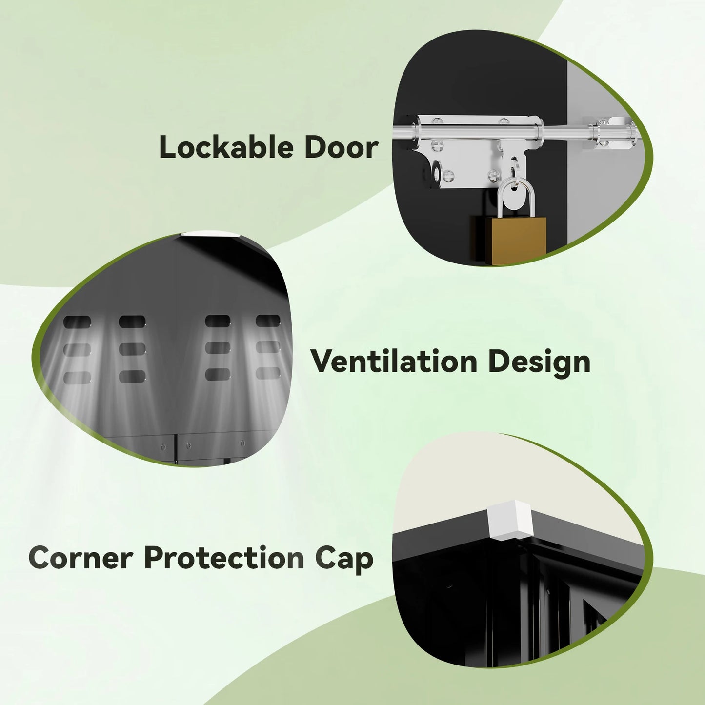 Comhoma Shed Outdoor Storage Shed Metal, Lockable Doors Tool Sheds with Sloping Roof, Steel Garden Shed with Air Vent