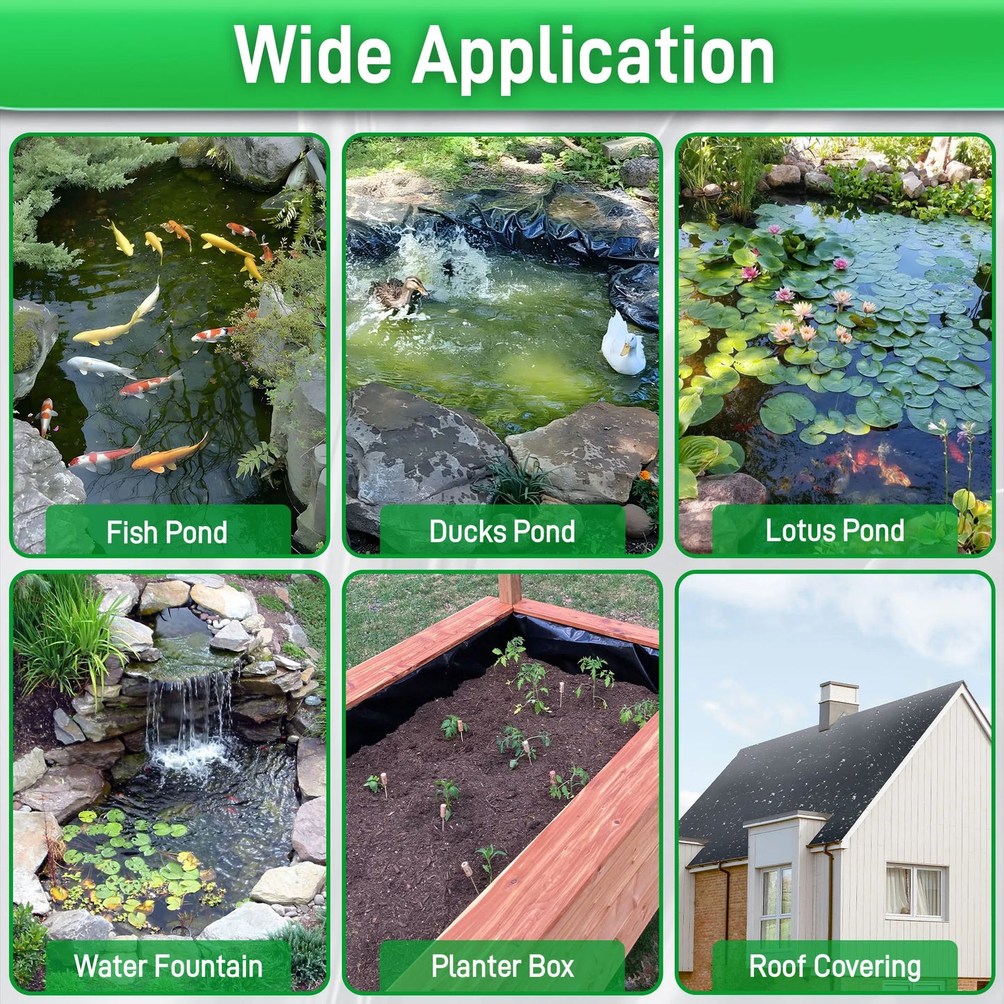 Pond Liner 26x33Ft,HDPE Large Pond Liners for Outdoor Ponds, Pond Liners for Fish, Koi, Water Garden, Waterfall, Fountain