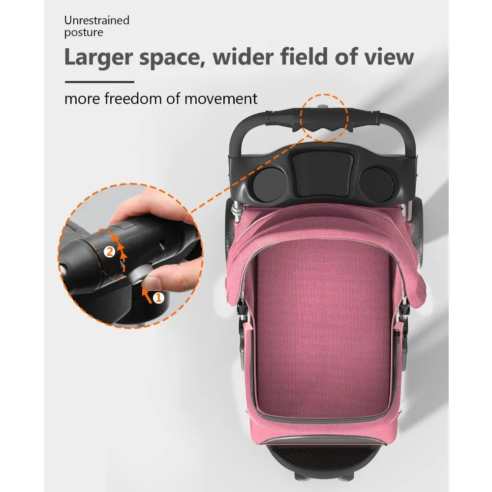 Pet Stroller For Small And Medium Pets Foldable Carrier