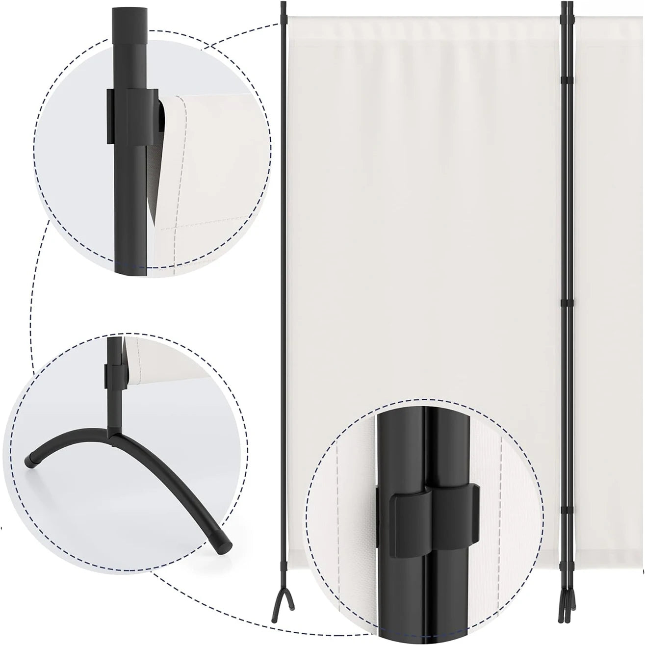 Room Divider, 99’‘W Folding Privacy Screens, 3 Panel Partitions Dividers, Portable Separating for Home Office Bedroom Dorm Decor