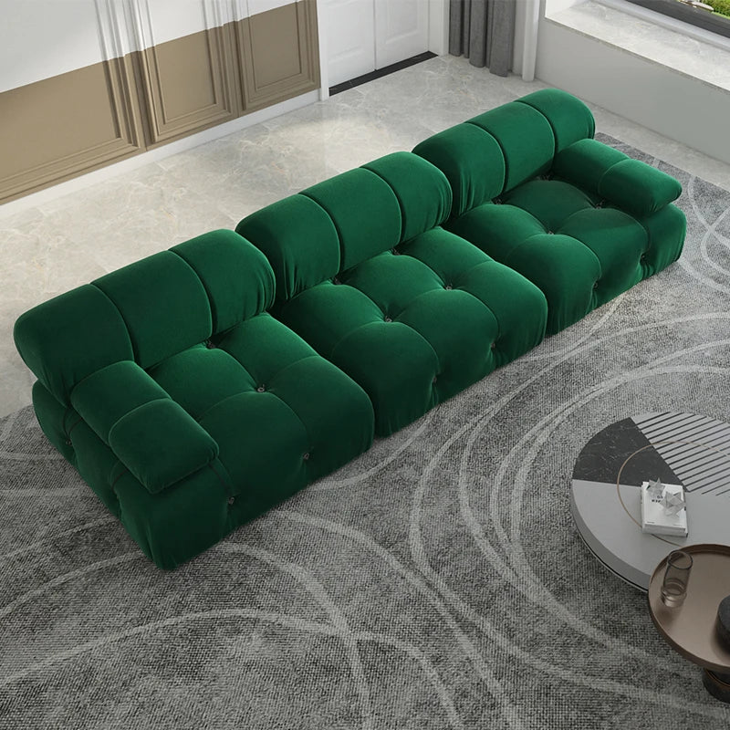 Sdorens Minimalist Velvet Modular Sectional Sofa 3 Seats