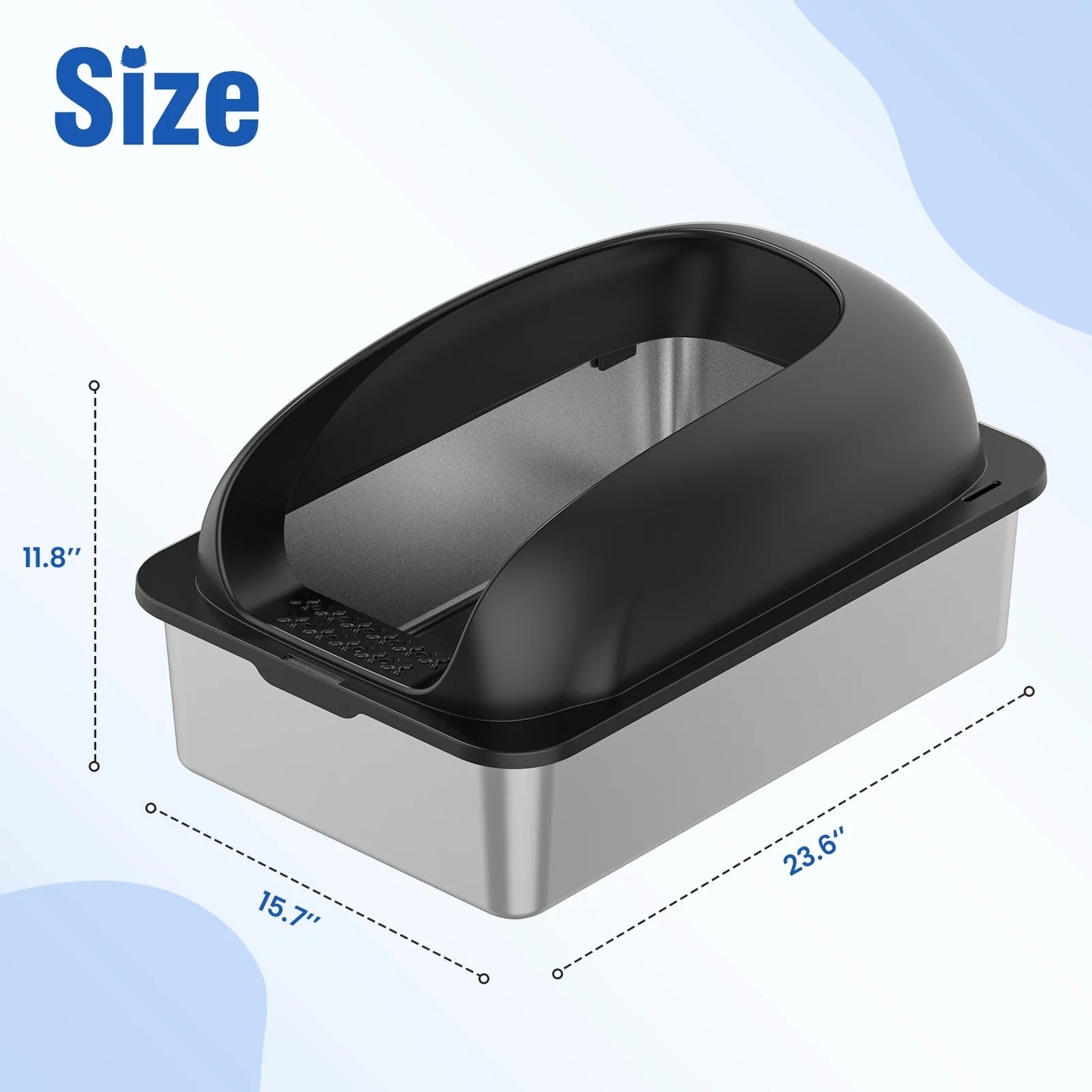 Stainless Steel Cat Litter Box With Lid Anti Urine Leakage