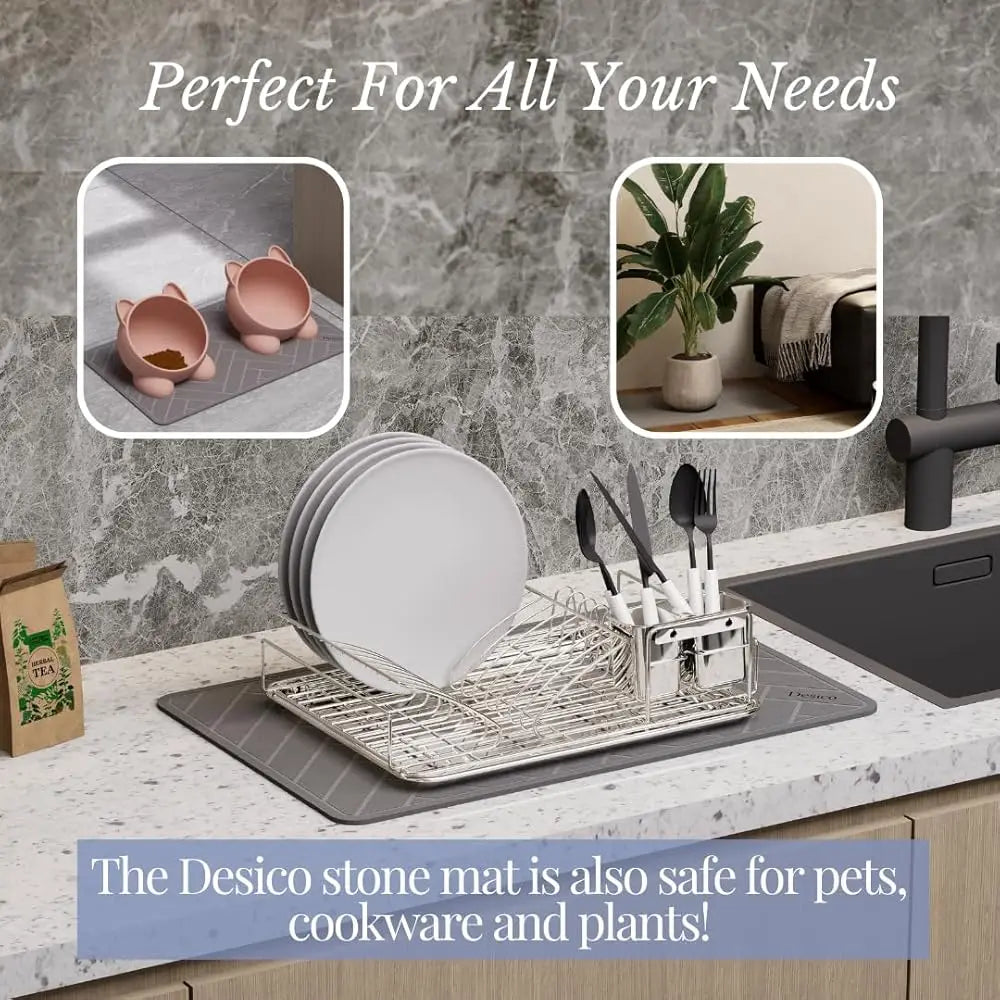 ZUIDID Stone Diatomaceous Bath Mat Fast Drying Absorbent Non Slip