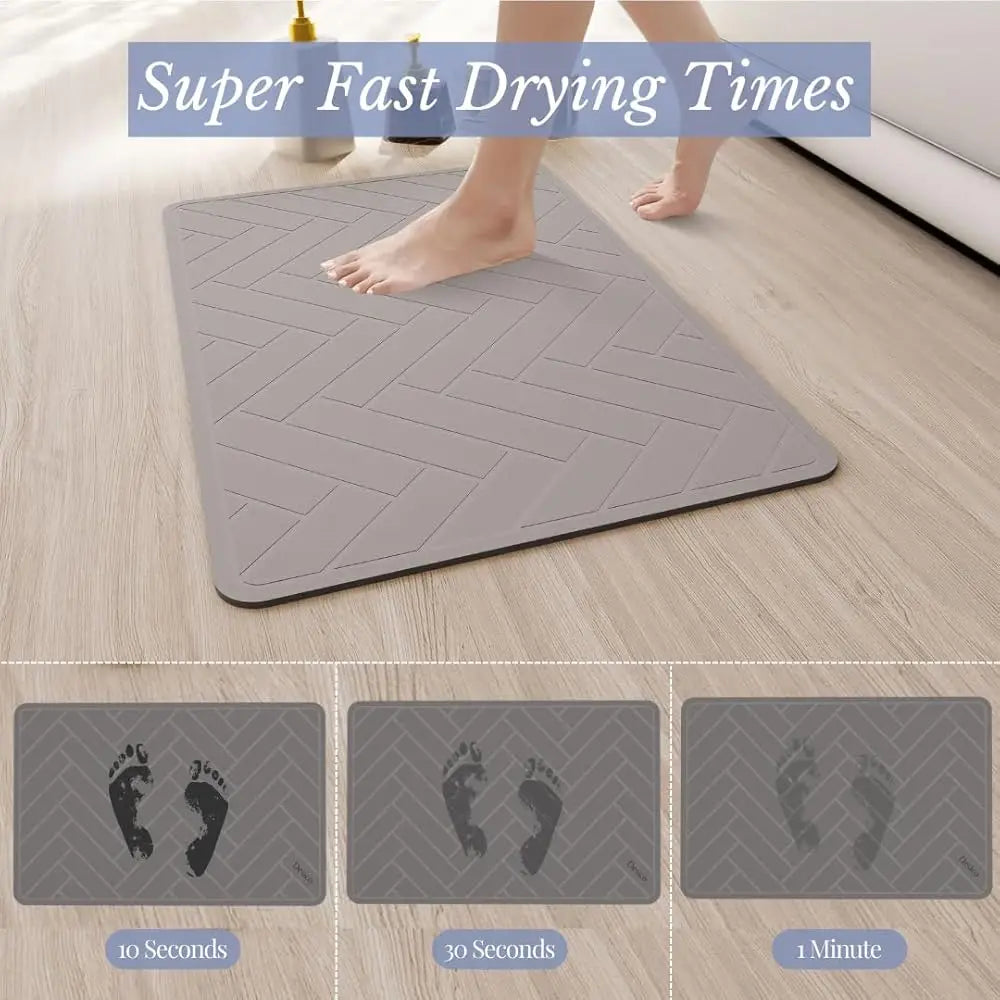 ZUIDID Stone Diatomaceous Bath Mat Fast Drying Absorbent Non Slip