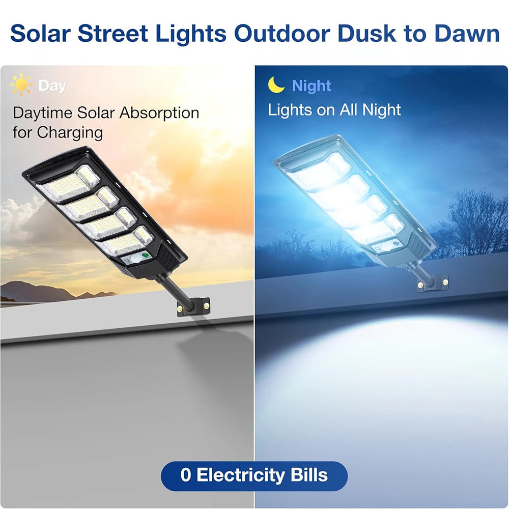 Solar LED Street Light 80000LM Motion Sensor Outdoor Waterproof