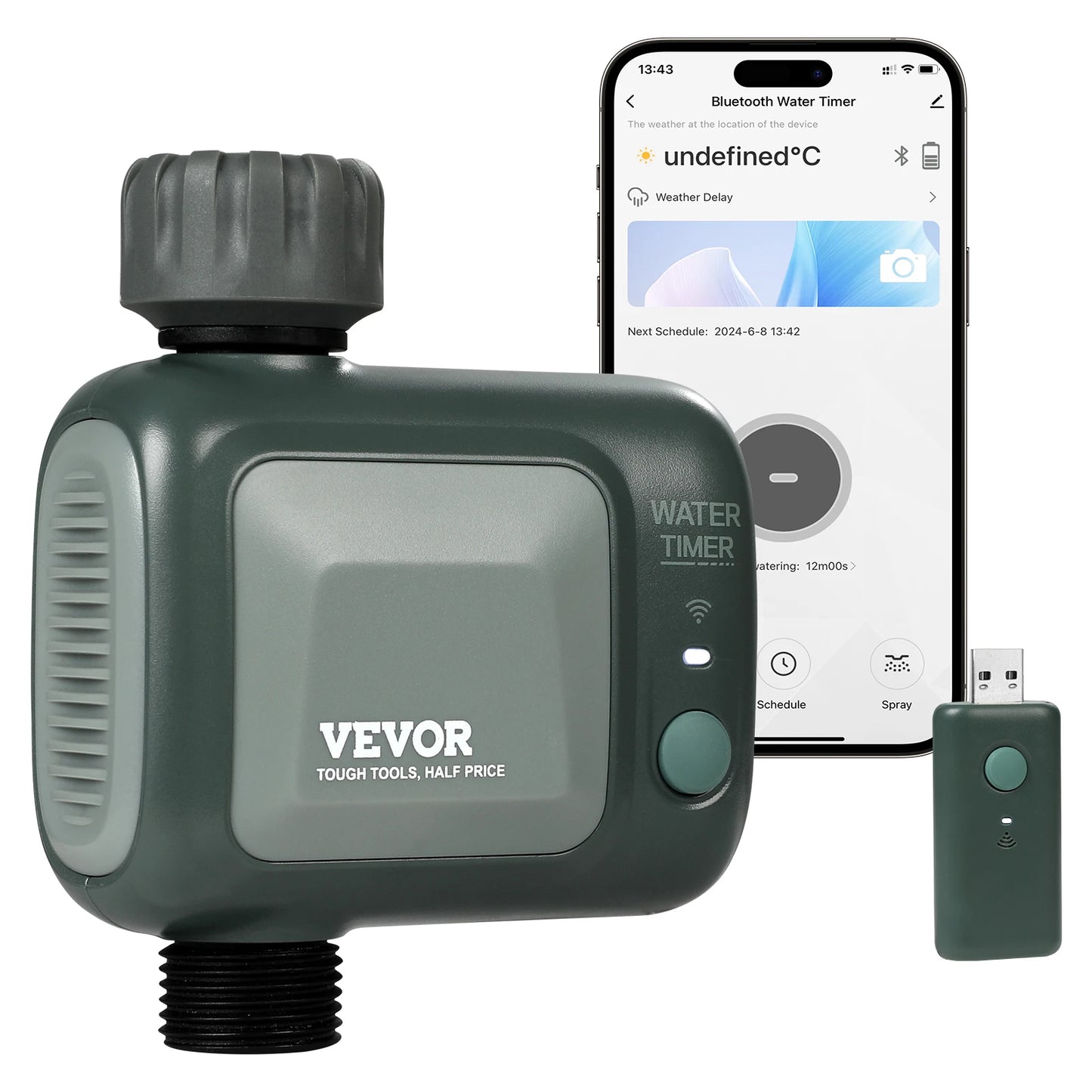 SucceBuy WiFi Sprinkler Timer Single/ Two Outlet Smart Hose Faucet Water Timer APP Control/ Voice Control IPX6 for Yard Watering