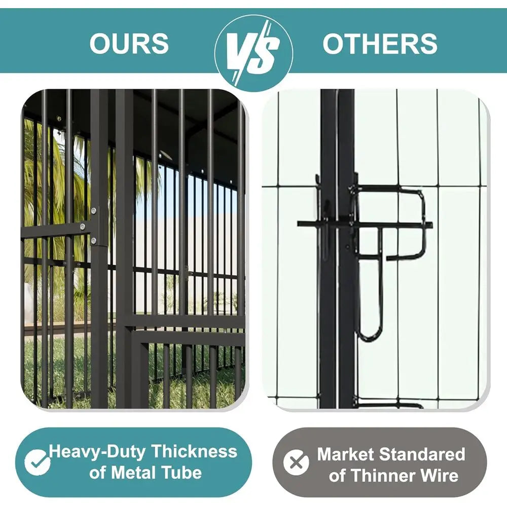 Large Outdoor Dog Kennel with UV-Protected Waterproof Cover and Triple Locks for Heavy-Duty Use (118x119x78)