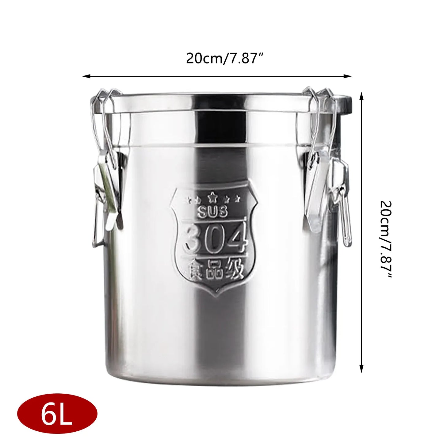 Cereal Container Kitchen Stainless Steel Food Flour Oil Storage Bucket Canister