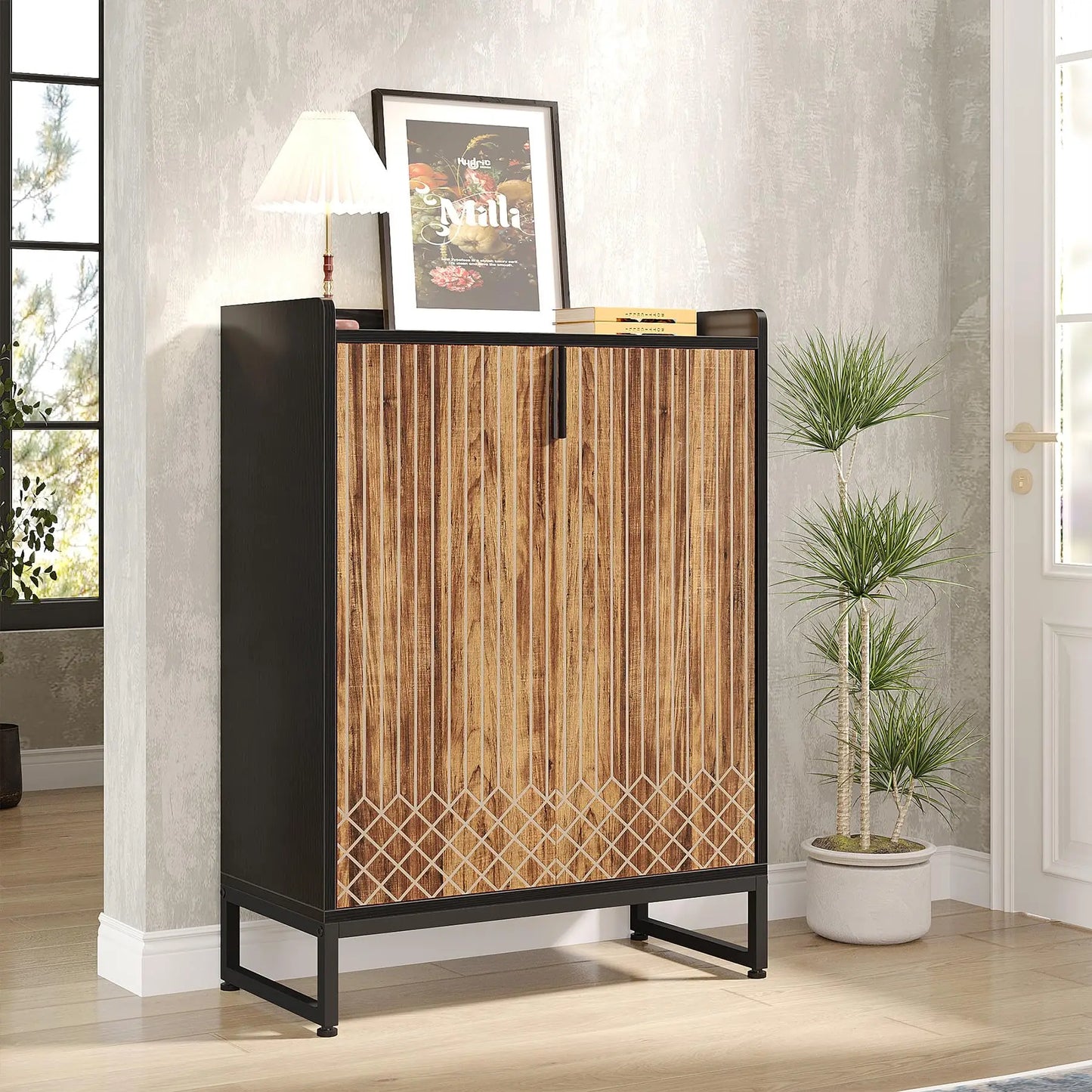 Tribesigns 5-Tier Shoe Cabinet With Doors For Bedroom Hallway