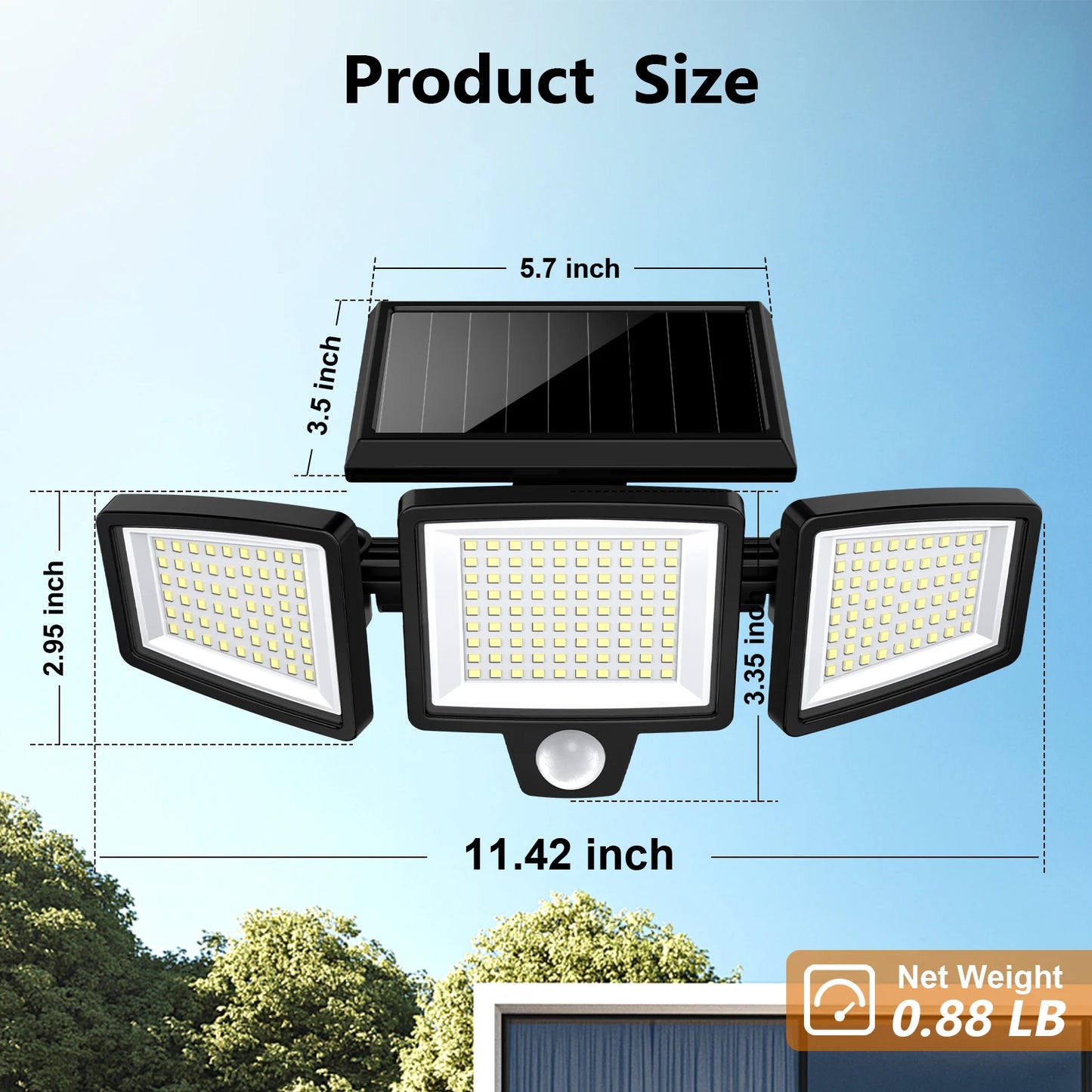 SZRSTH 3 Pack Solar Motion Sensor Outdoor Lights For Porch