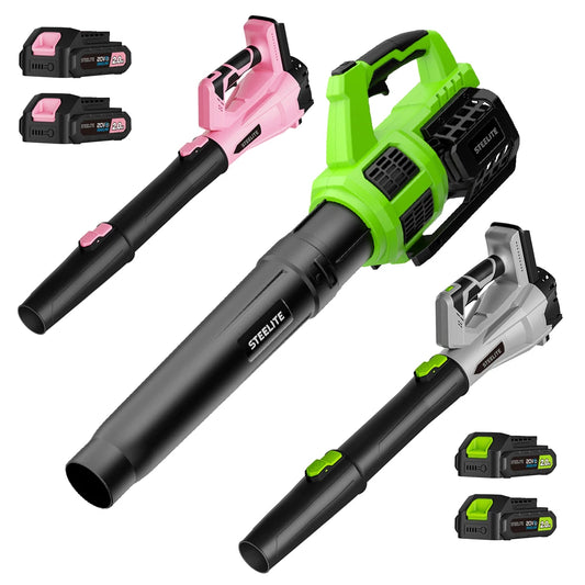 Deli 21V Brushless Cordless Leaf Blower with 2 Batteries, 150 MPH 600 CFM, Lightweight, Variable Speed, for Yard Lawn
