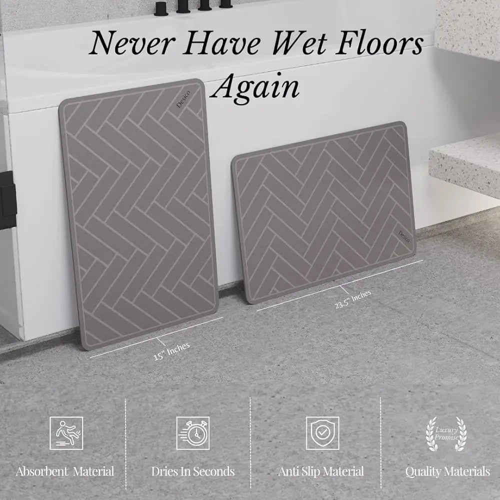 ZUIDID Stone Diatomaceous Bath Mat Fast Drying Absorbent Non Slip