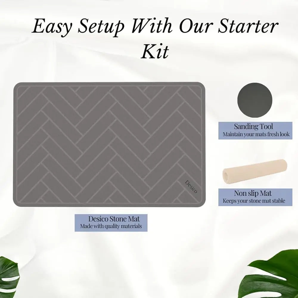ZUIDID Stone Diatomaceous Bath Mat Fast Drying Absorbent Non Slip