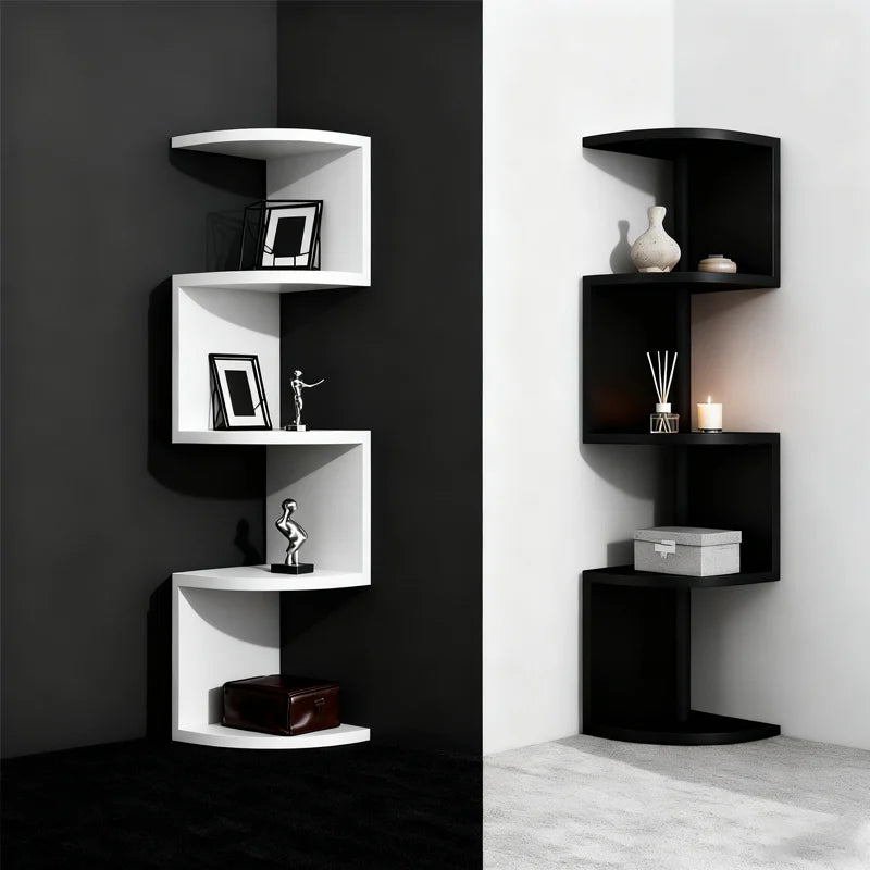Multi-layer Wall Shelf Modern C Strong Load-bearing Wall-mounted Corner Shelf Decorative Simple Installatio Floating Shelves