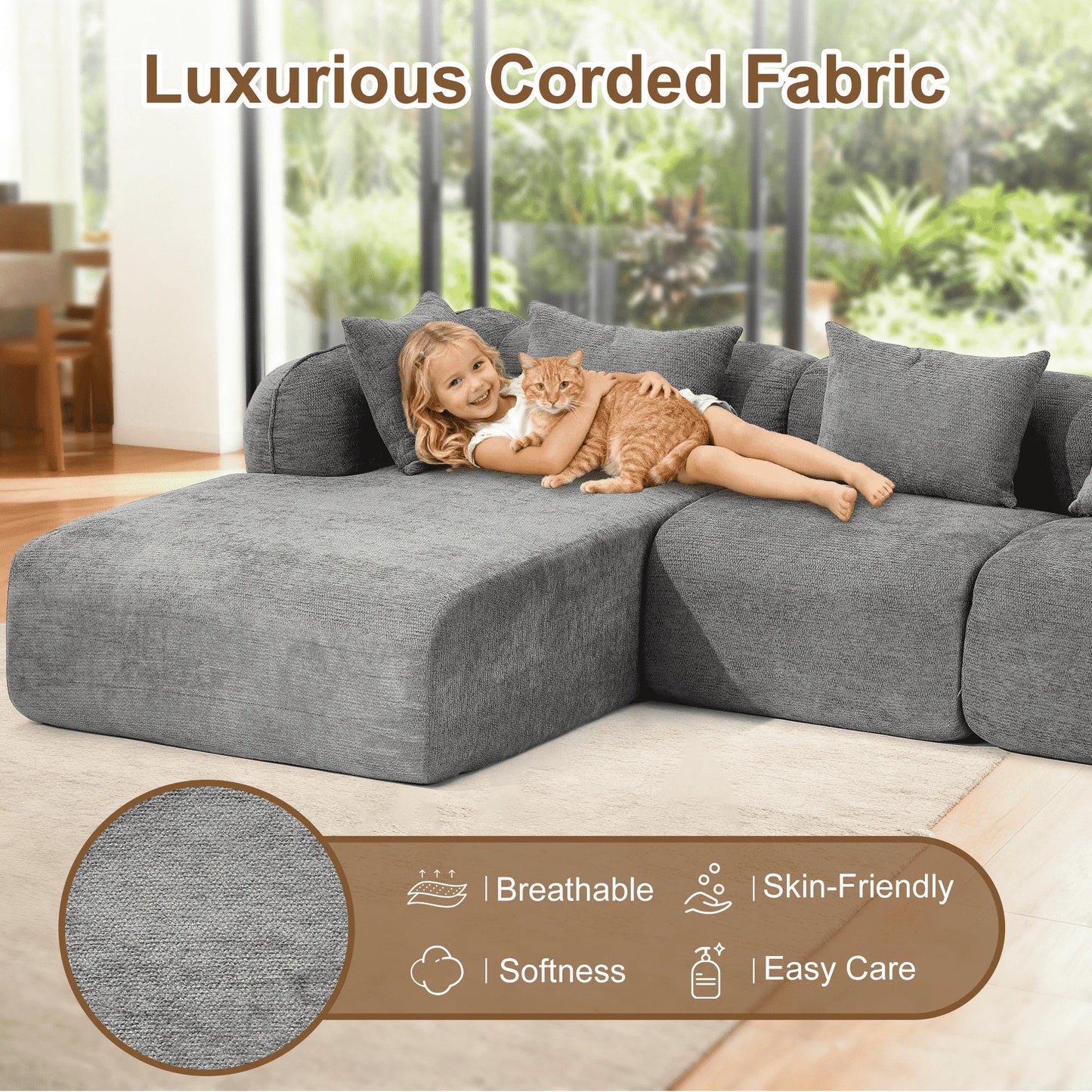Redlife Sherpa Modular Cloud Sofa For Small Living Room