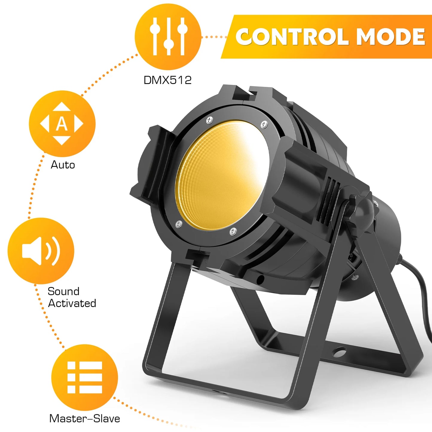 U'King 2PCS 80W Direct Broadcast Par Light Normal White+Warm White COB Wedding Performance Film Live Fill Light Stage Light
