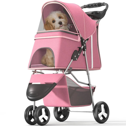 Pet Stroller For Small And Medium Pets Foldable Carrier