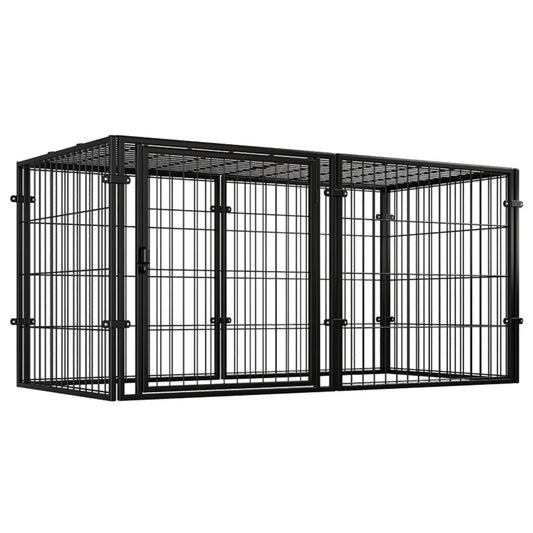 48 Inch Puppy Playpen Easy Assemble Heavy Duty Wire Dog Crates Metal Grid Dogs Cage Kennel Stackable for Puppies and Small Dog