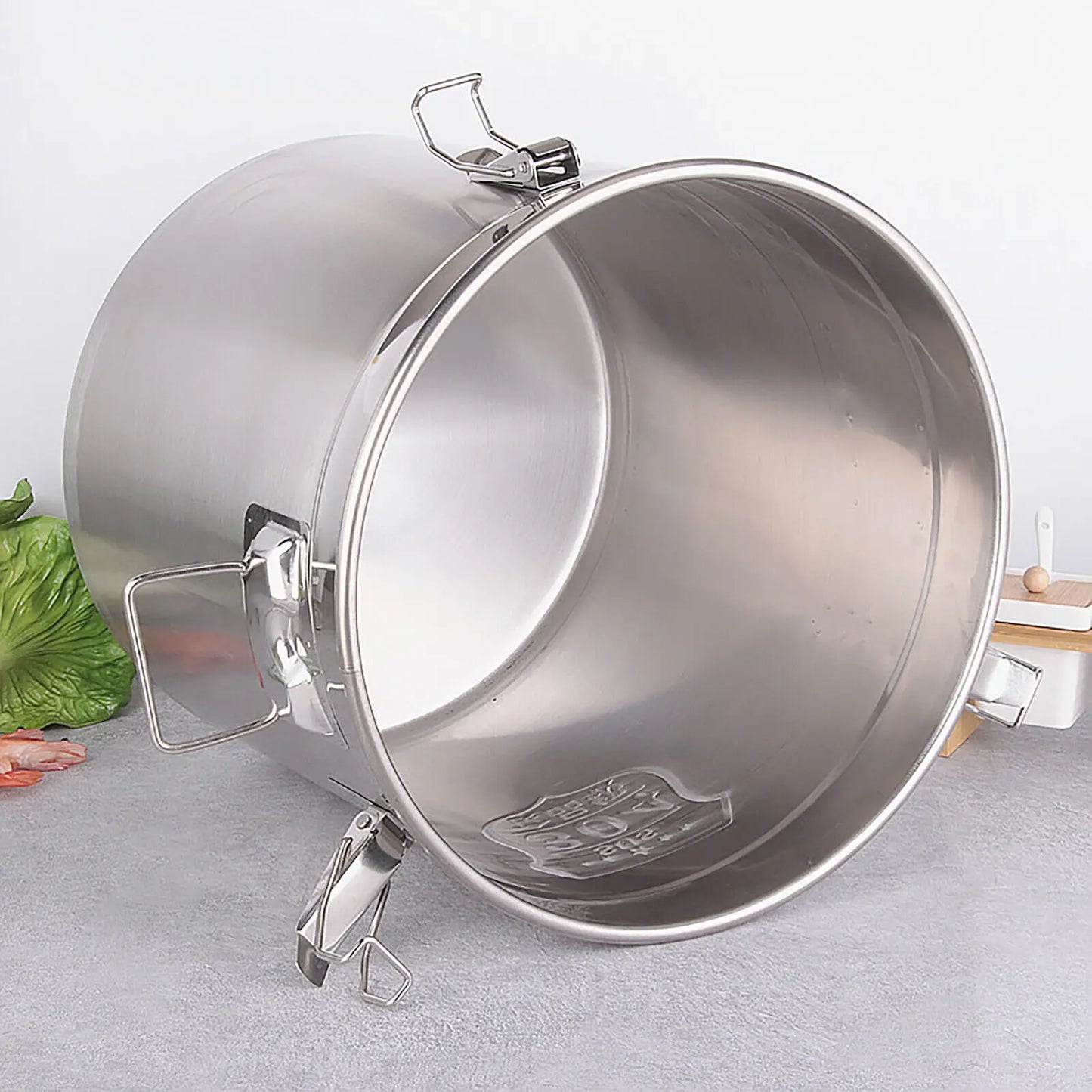 Cereal Container Kitchen Stainless Steel Food Flour Oil Storage Bucket Canister