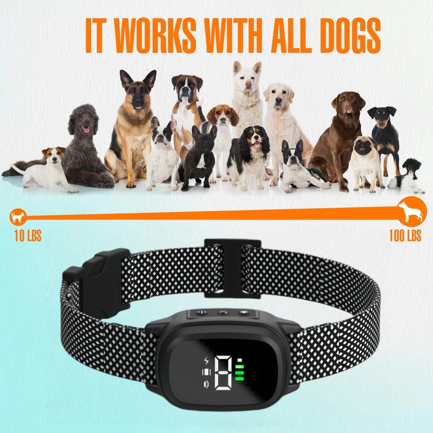 Waterproof Rechargeable Anti Bark Collar For Dogs