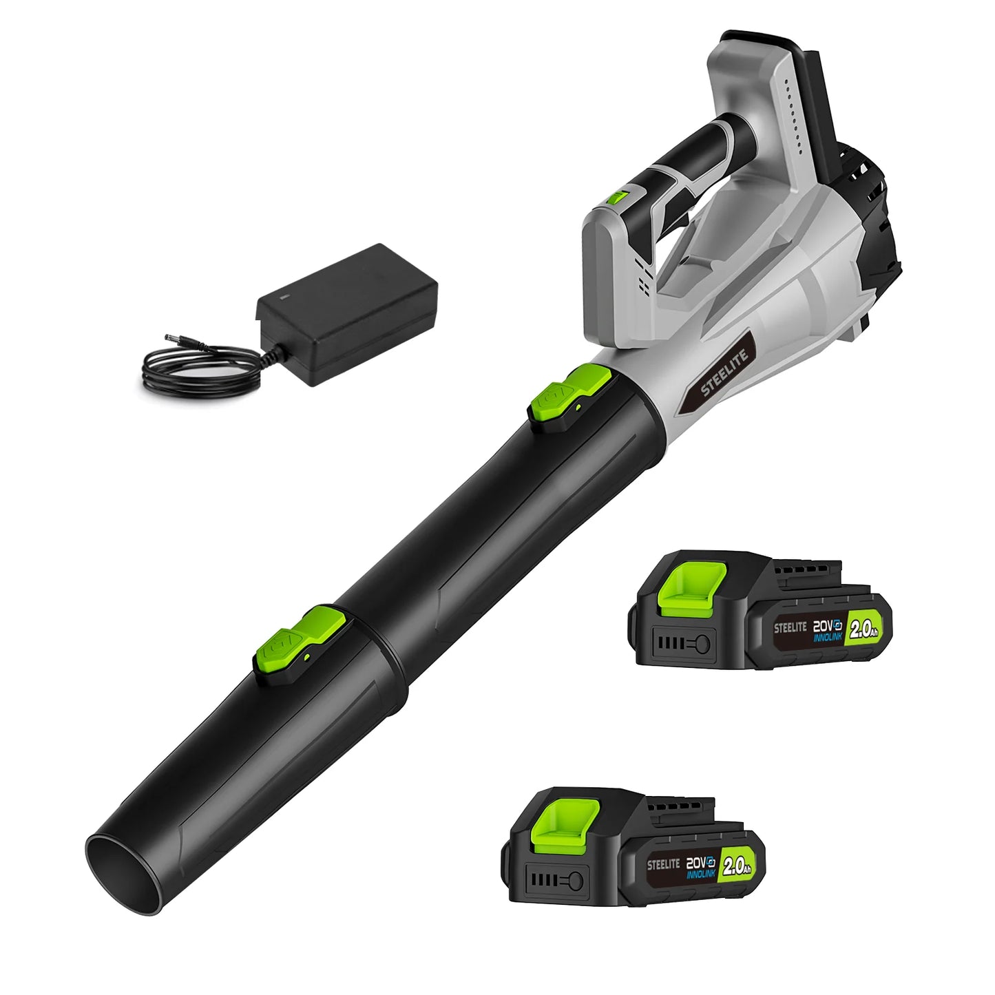 Deli 21V Brushless Cordless Leaf Blower with 2 Batteries, 150 MPH 600 CFM, Lightweight, Variable Speed, for Yard Lawn