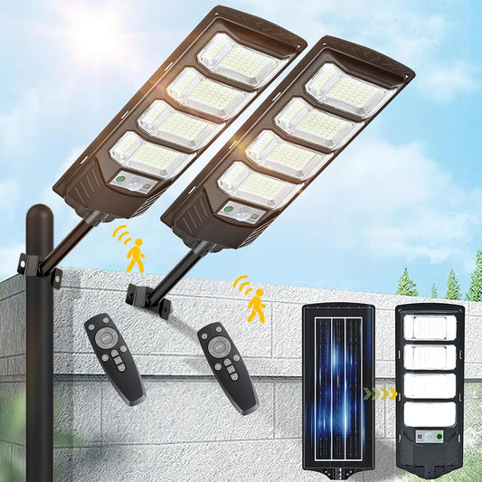 Solar LED Street Light 80000LM Motion Sensor Outdoor Waterproof