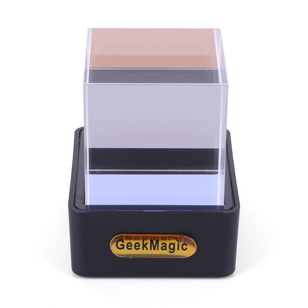 Crystal Cube Photo Display Holographic Desktop Smart Weather Station & Digital Clock with GIF Animations Album for Desktop Decor