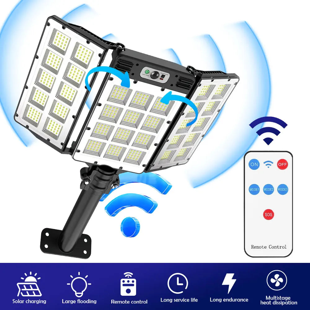 LED 800LED Solar Motion Sensor Flood Lights IP66 Remote Control