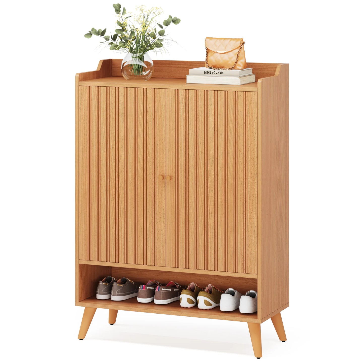 Tribesigns 5-Tier Shoe Cabinet With Doors For Bedroom Hallway