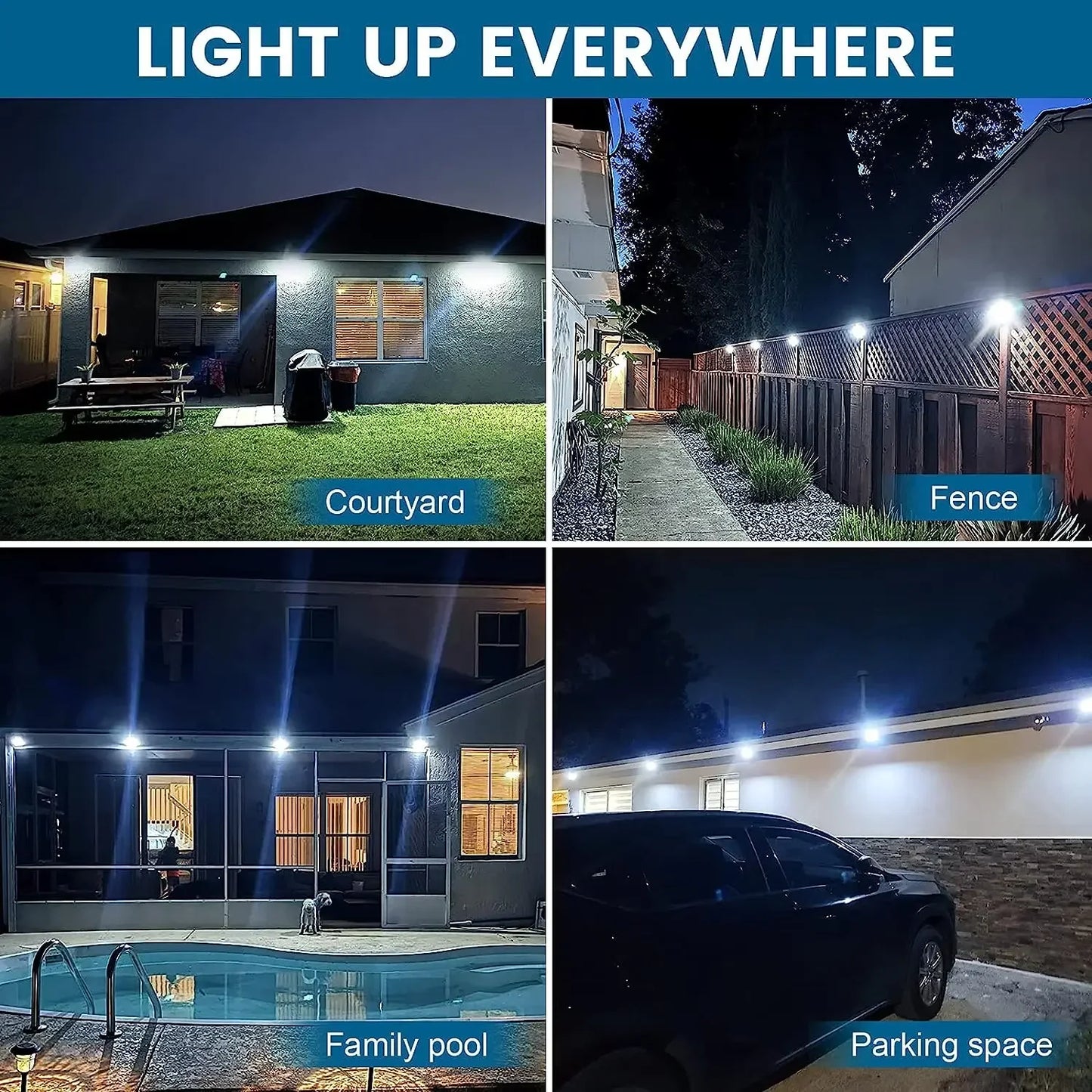 SZRSTH Solar Outdoor Lights 4 Pack Motion Sensor LED For Garden