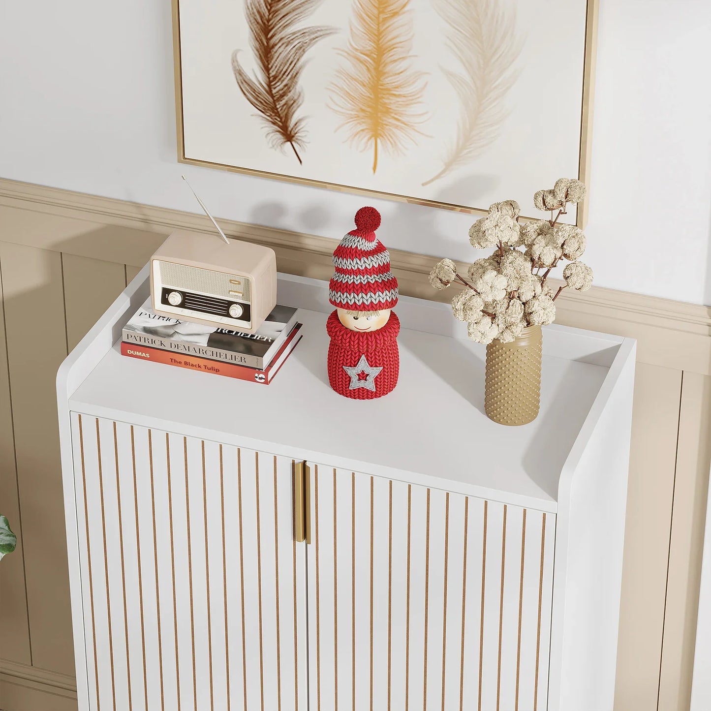 Tribesigns 5-Tier Shoe Cabinet With Doors For Bedroom Hallway