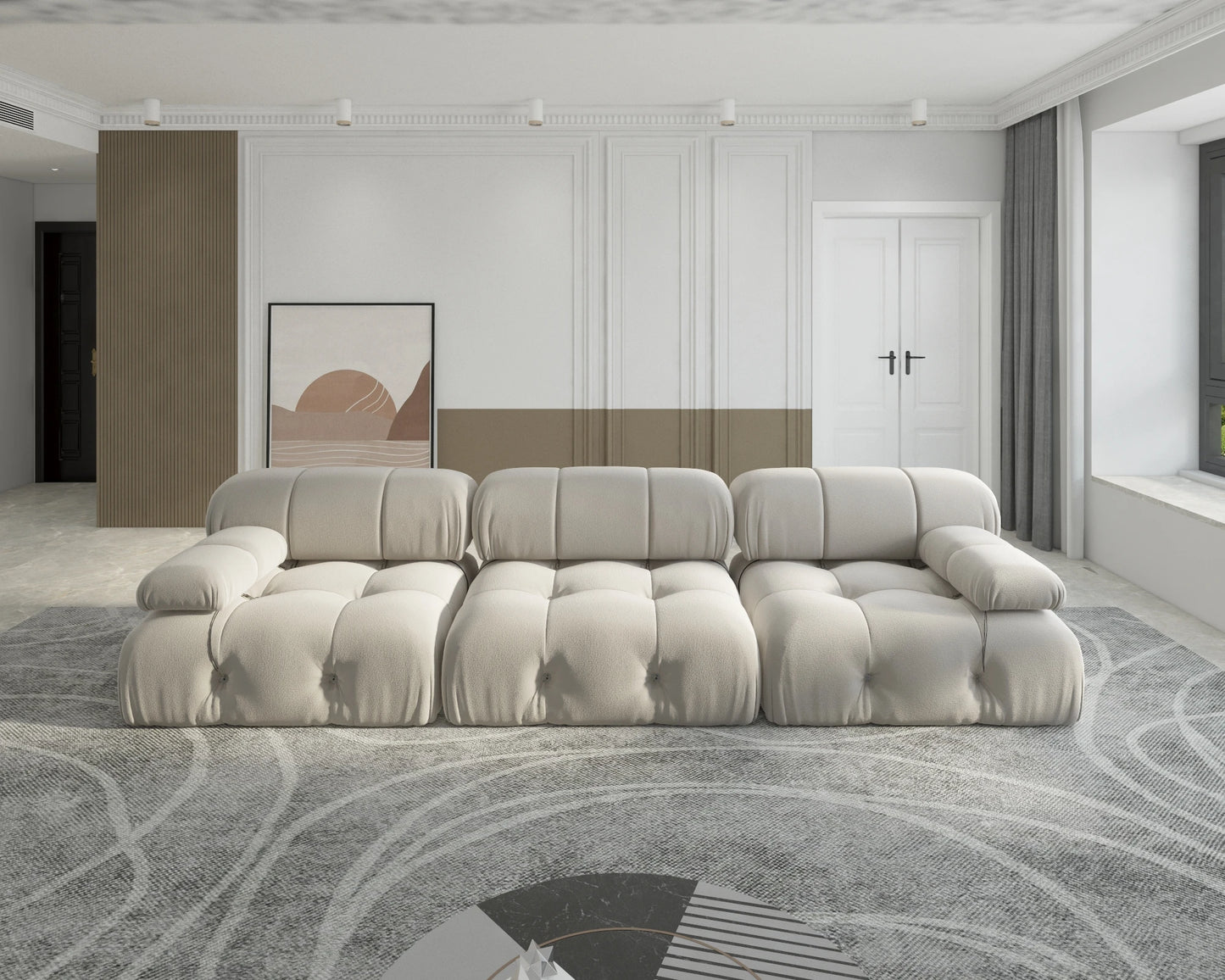 Sdorens Minimalist Velvet Modular Sectional Sofa 3 Seats