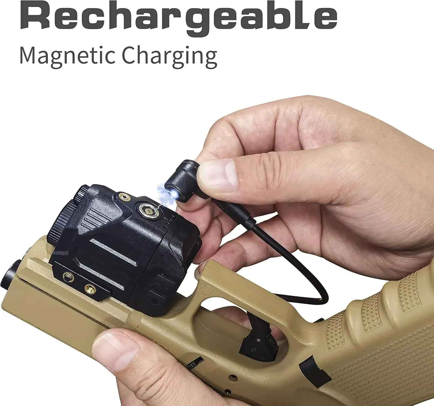 Blue Laser Sight Compatible with Picatinny Rail fit Pistol Glock Full Size Rechargeable Handgun Blue Laser Beam Magnetic Chargin