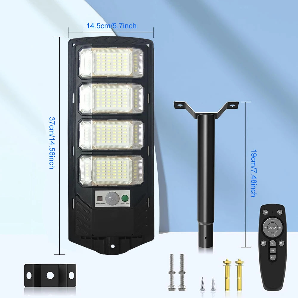 Solar LED Street Light 80000LM Motion Sensor Outdoor Waterproof