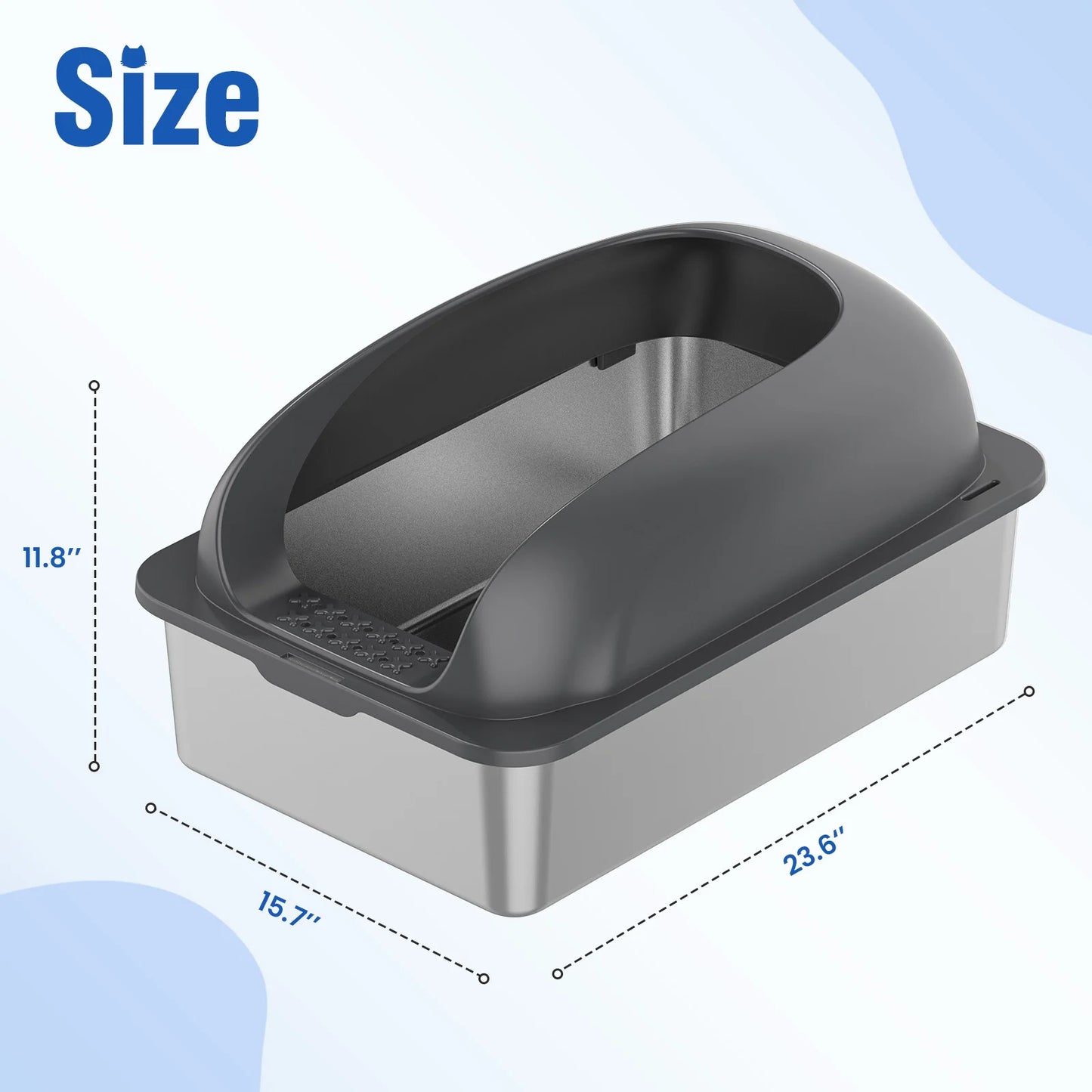 Stainless Steel Cat Litter Box With Lid Anti Urine Leakage