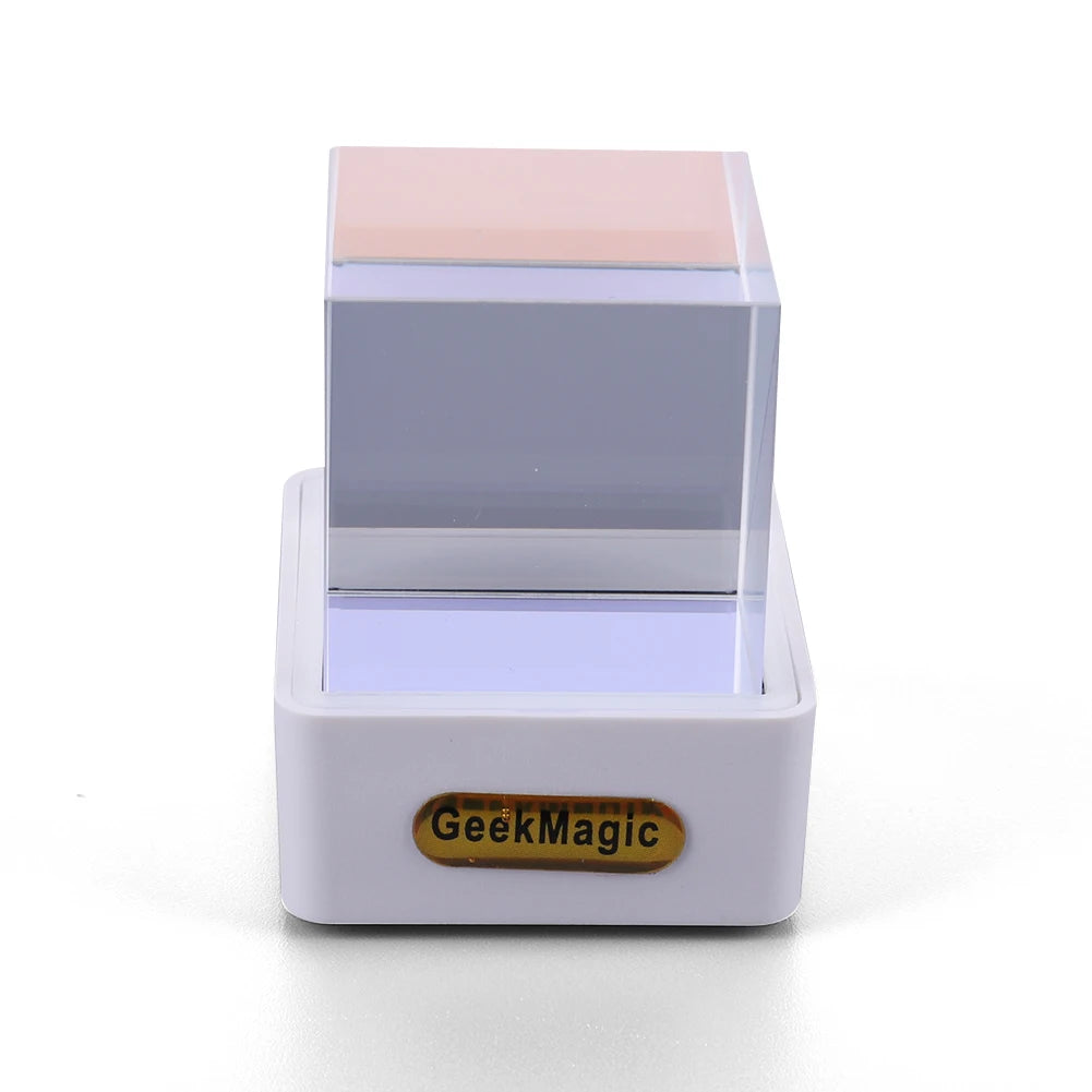 Crystal Cube Photo Display Holographic Desktop Smart Weather Station & Digital Clock with GIF Animations Album for Desktop Decor