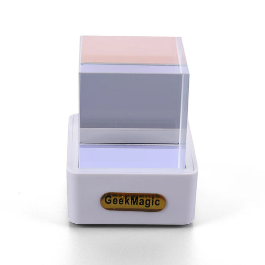 Crystal Cube Photo Display Holographic Desktop Smart Weather Station & Digital Clock with GIF Animations Album for Desktop Decor