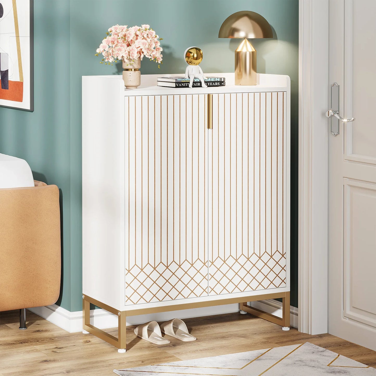 Tribesigns 5-Tier Shoe Cabinet With Doors For Bedroom Hallway