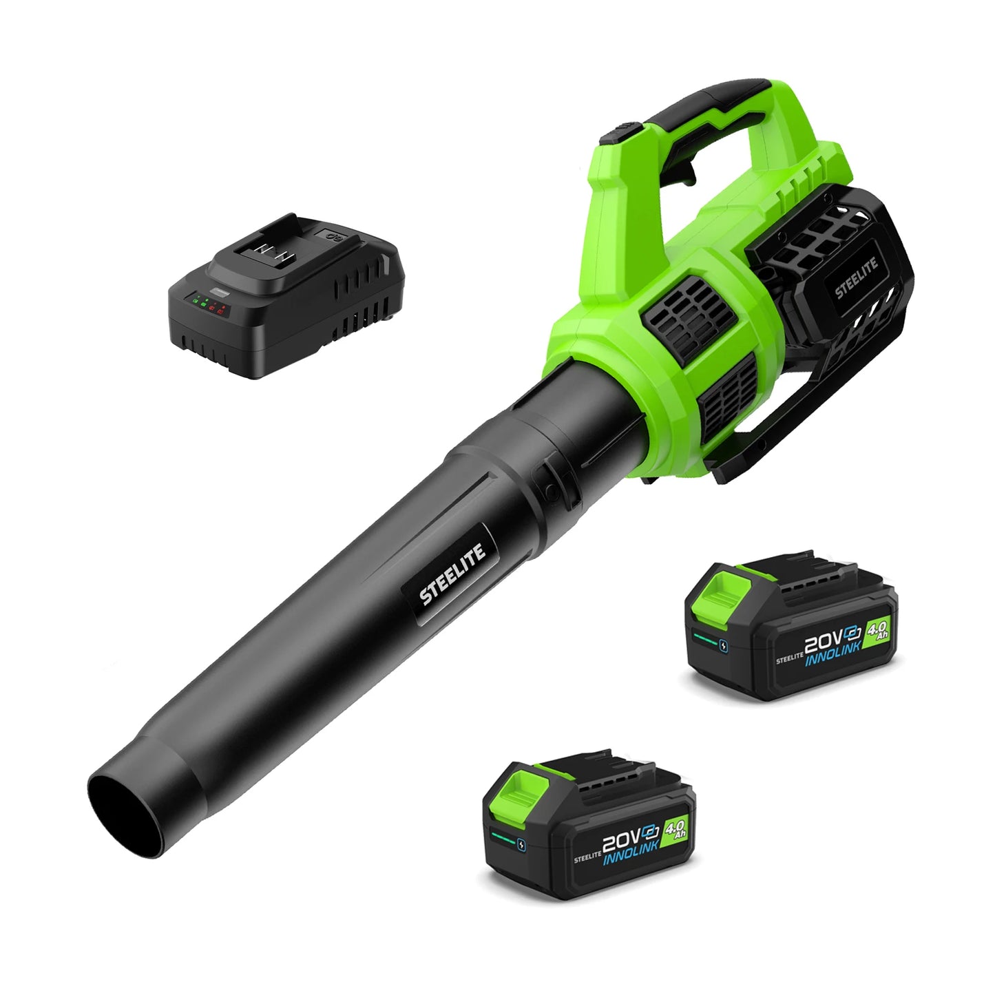 Deli 21V Brushless Cordless Leaf Blower with 2 Batteries, 150 MPH 600 CFM, Lightweight, Variable Speed, for Yard Lawn