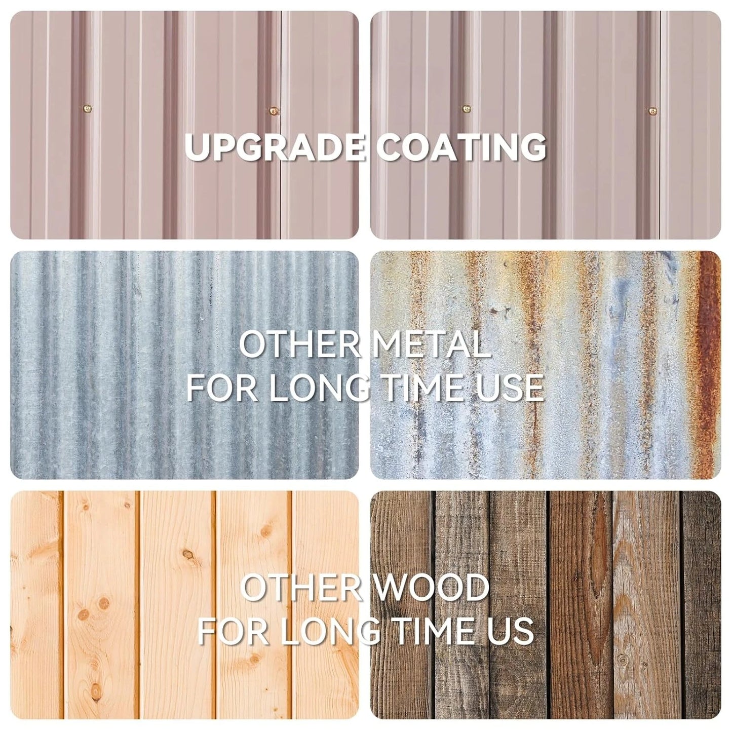 6x4ft Lean-to Steel Garden Storage Shed Lockable Waterproof Rust-proof Yard Patio Backyard Brown Custom