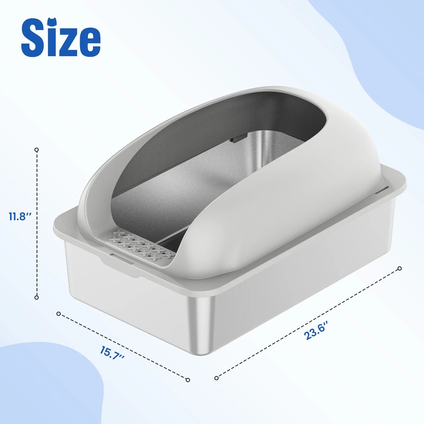 Stainless Steel Cat Litter Box With Lid Anti Urine Leakage