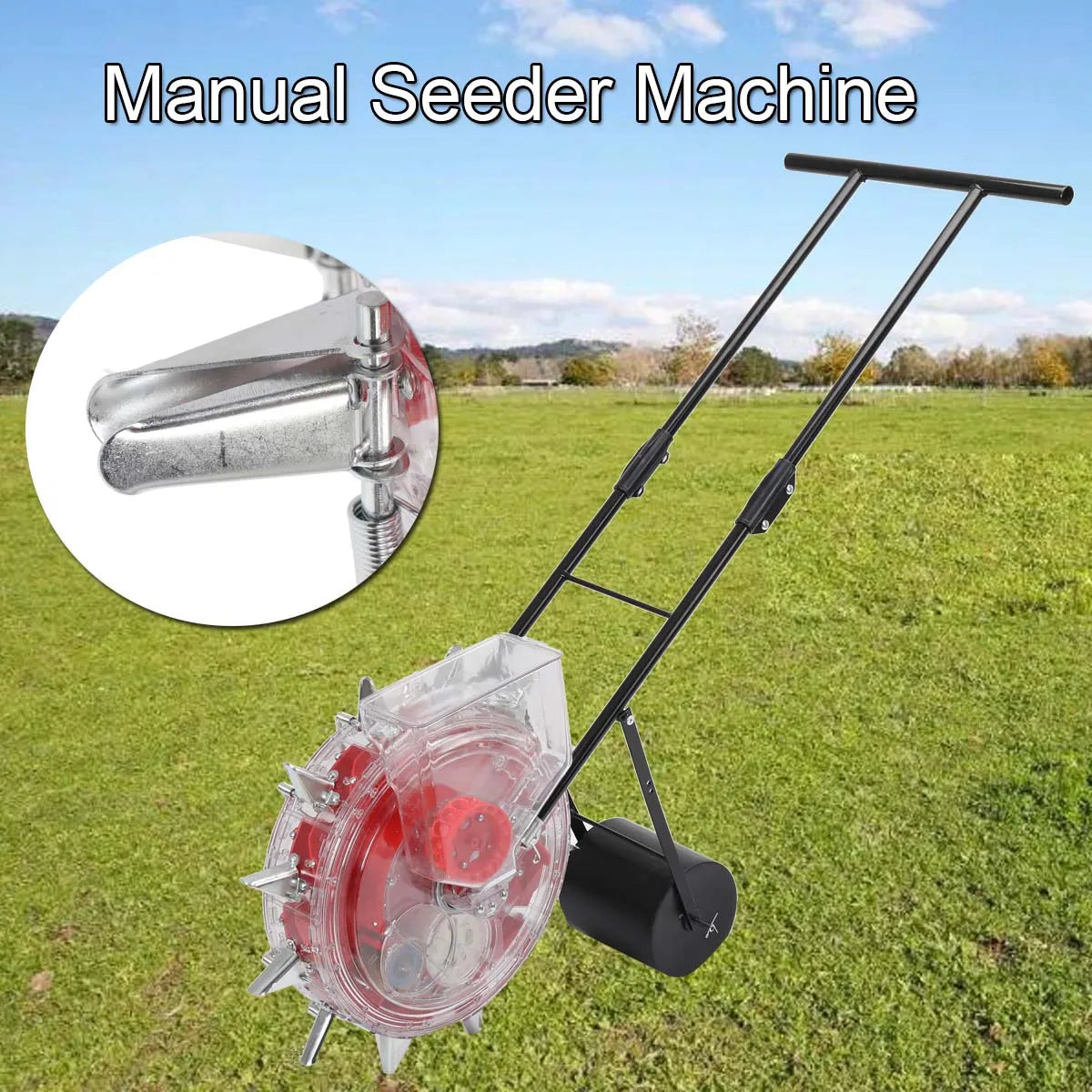 Manual Seeder Roller Hand-Push Garden Seeder Row Planter Corn Planter for Soy Peanut Cotton