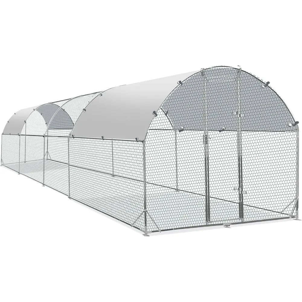 Large Metal Chicken Coop ,Chicken Pen with Water-Resident and Anti-UV Cover, Outdoor Duck Rabbit House