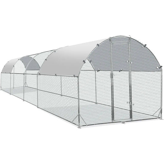 Large Metal Chicken Coop ,Chicken Pen with Water-Resident and Anti-UV Cover, Outdoor Duck Rabbit House