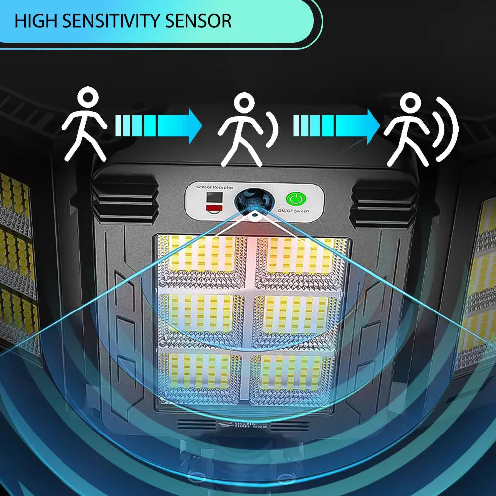 LED 800LED Solar Motion Sensor Flood Lights IP66 Remote Control