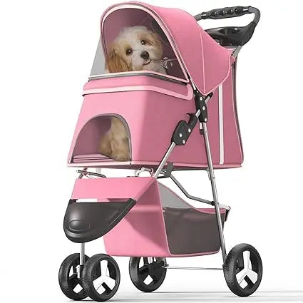 Pet Stroller For Small And Medium Pets Foldable Carrier