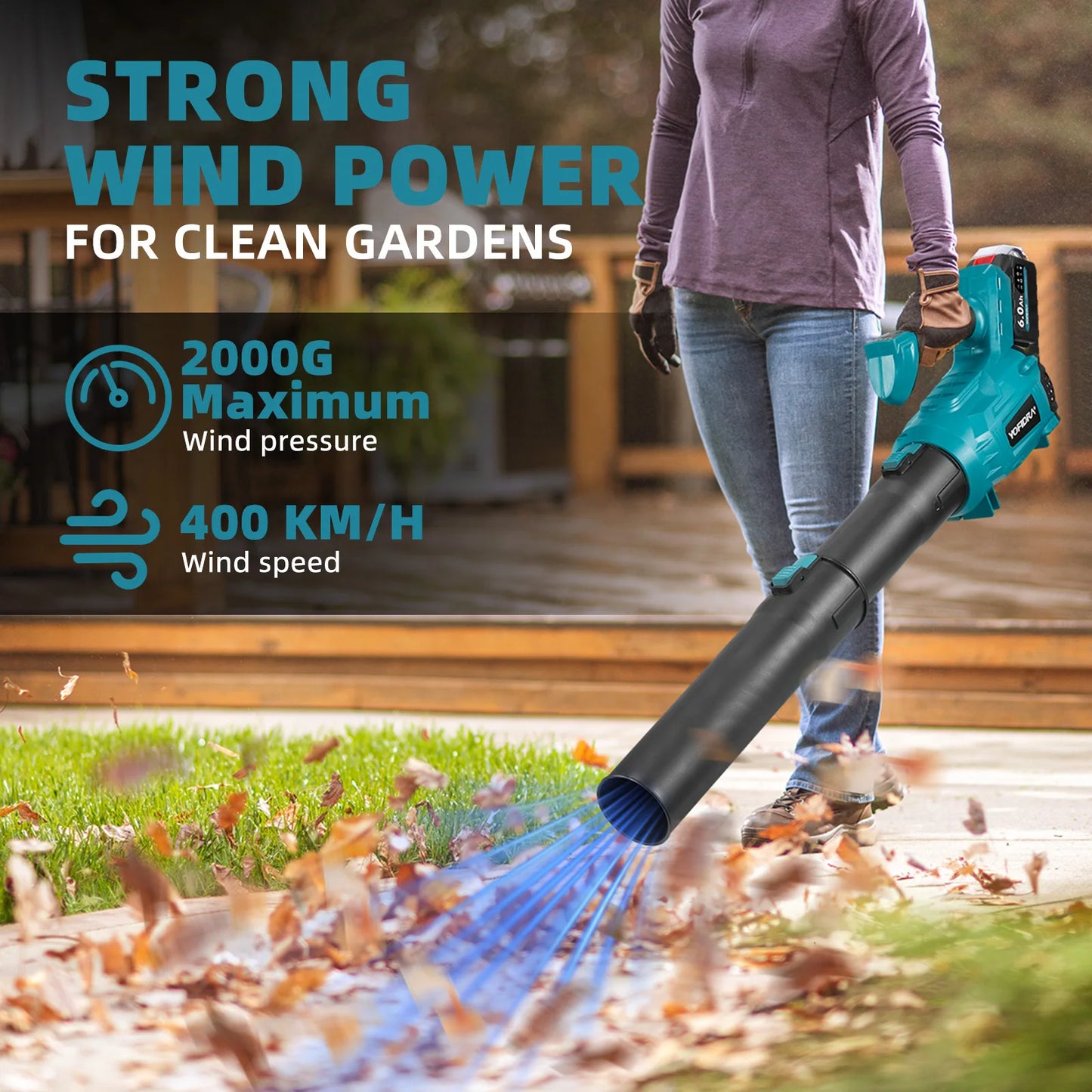 YOFIDRA 25000RPM Brushless Electric Blower High Powerful Garden Leaf Dust Blowing Snow Cleaning Tool For Makita Battery Pin