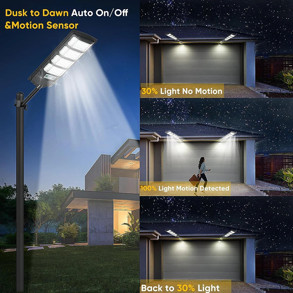 Solar LED Street Light 80000LM Motion Sensor Outdoor Waterproof